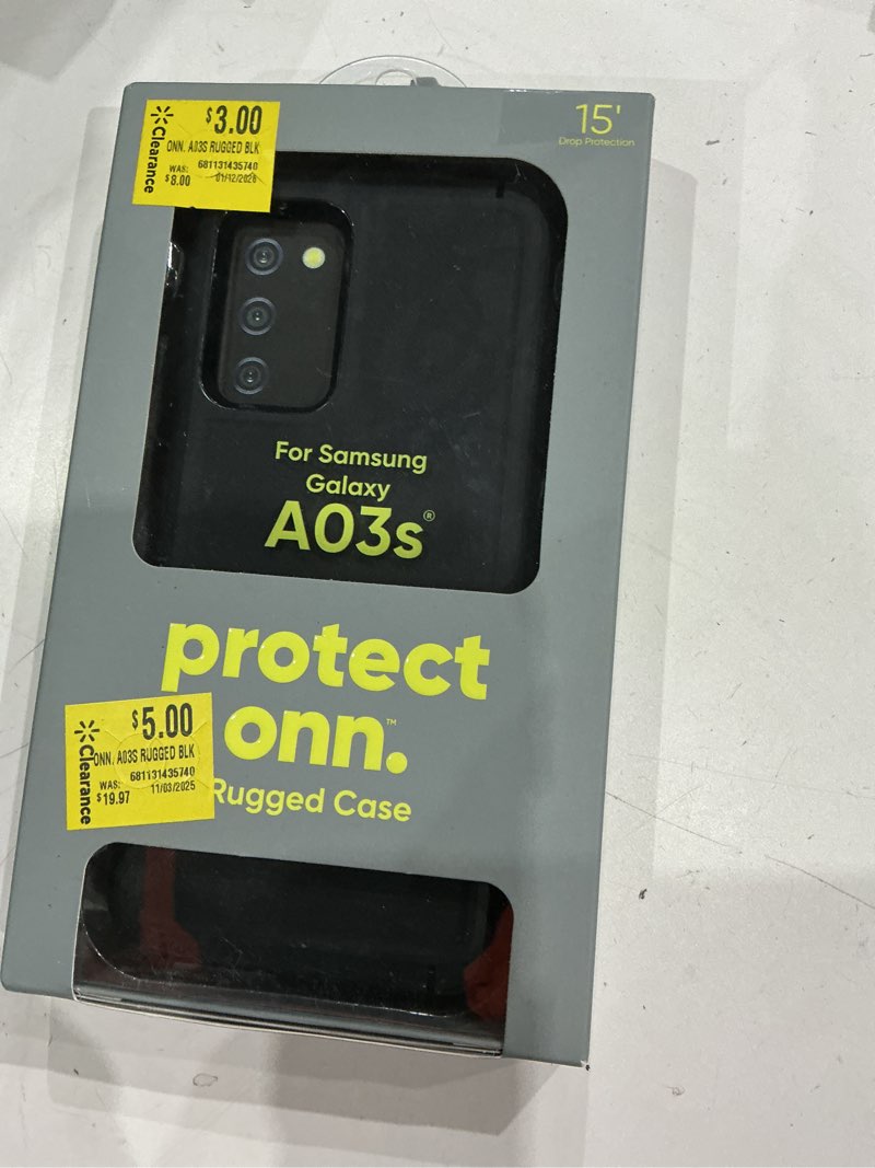 Condition photo showing New/Like New for onn. rugged phone case for samsung galaxy a03s - black