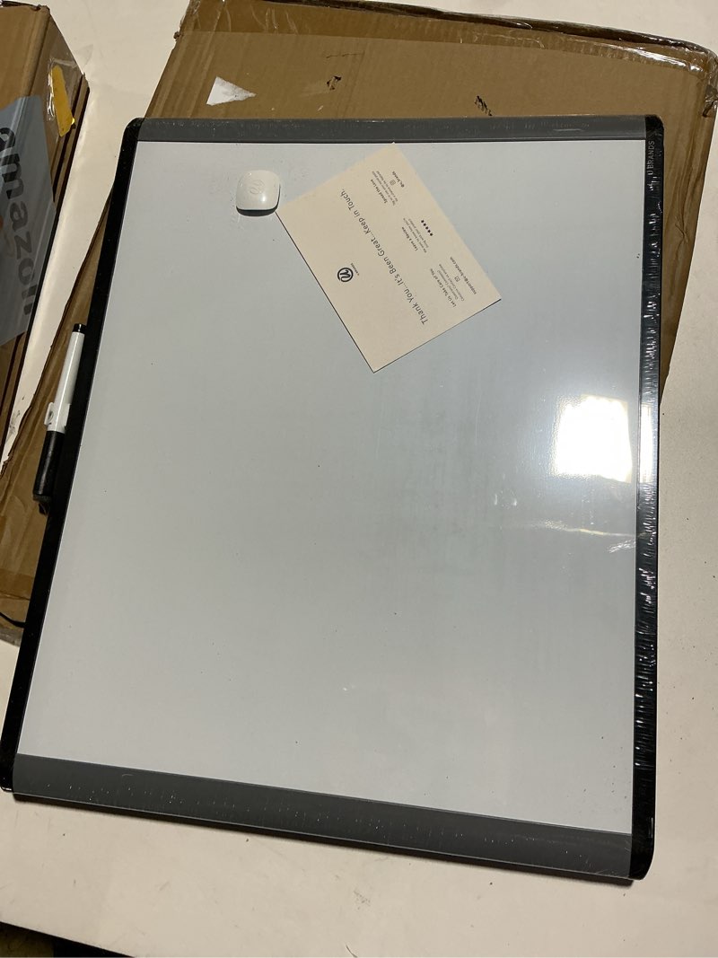 Condition photo showing Good Condition for U Brands MOD Cork Bulletin Board, 16" x 20", Black and Gray Frame, Industrial Grade Pinning Surface, Includes Push Pins