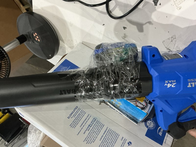 Condition photo showing As Is for kobalt gen4 40-volt 520-cfm 120-mph brushless handheld cordless electric leaf blower (tool only)
