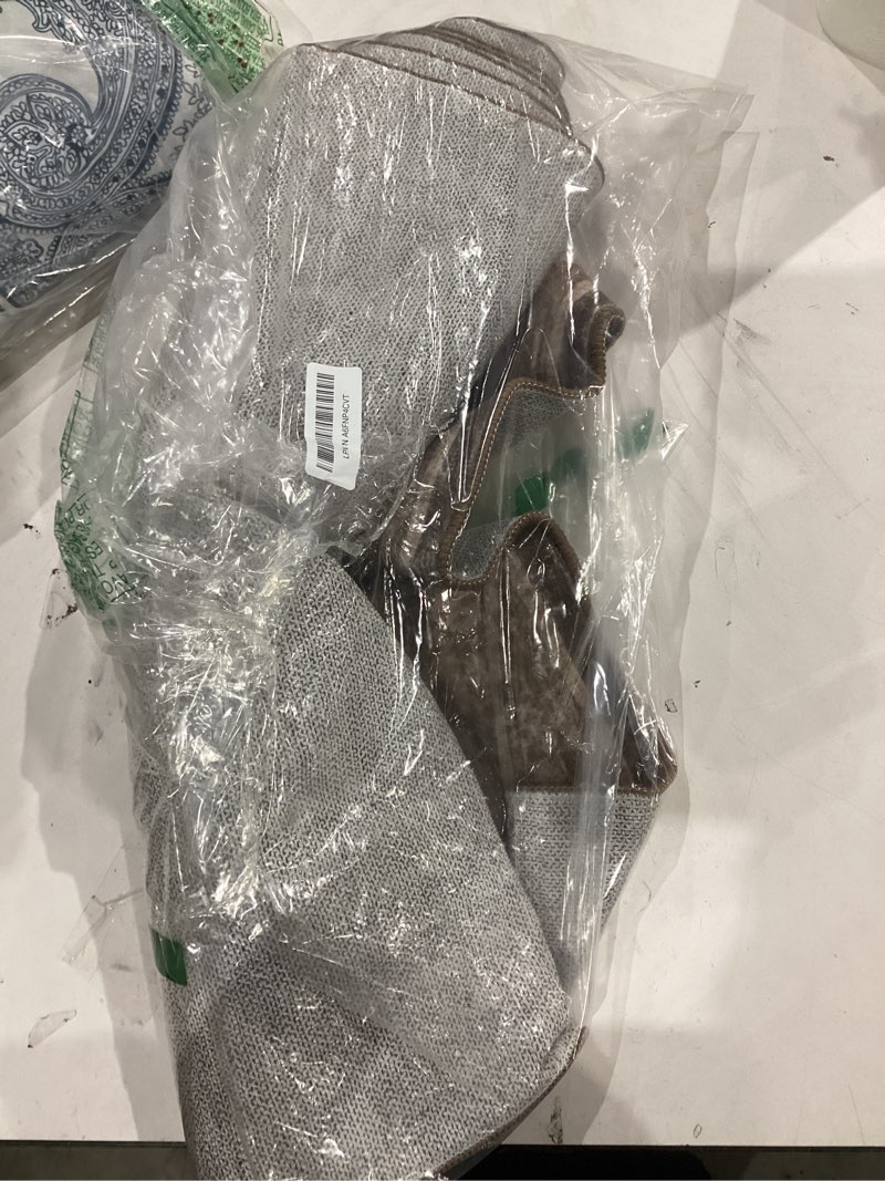 Condition photo showing Good Condition for Brown Boho Washable 2x7 Runner Rugs for Hallway Kitchen Bedroom Beside Laundry Room Bathroom Rug, Pet & Kids Friendly, Non Slip Low Pile Stain Resistant Soft Faux Wool Long Dark Earthy Floor Carpet 2' x 7' (Runner) Brown