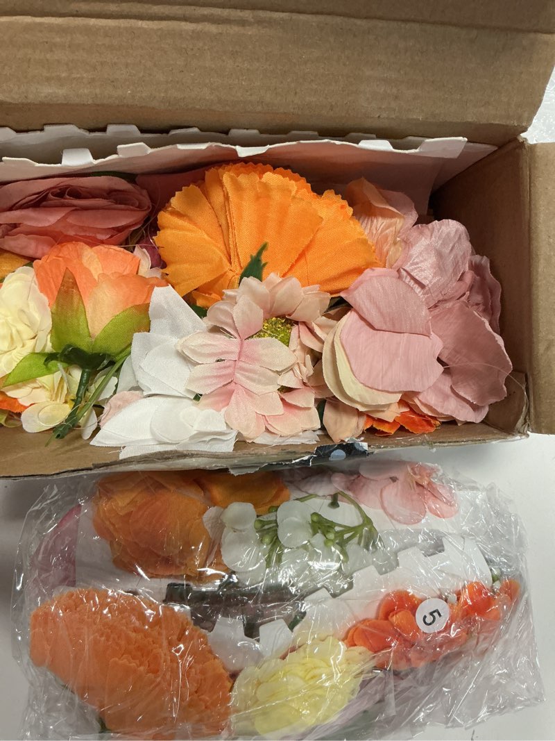 Condition photo showing As Is for xunyee 6 pcs 35.4 ft flower garlands artificial wildflower vines floral hanging backdrop fake flower garlands faux silk wildflower vine for wedding bridal shower home garden wall arch decor(rose)
