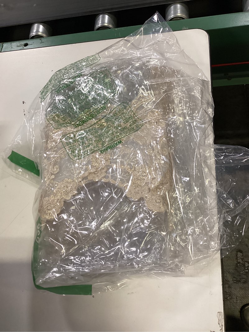 Condition photo showing As Is for ARTABLE Vinyl PVC Rectangle Tablecloth Waterproof Clear Table Cover with Champagne Lace Macrame Bord