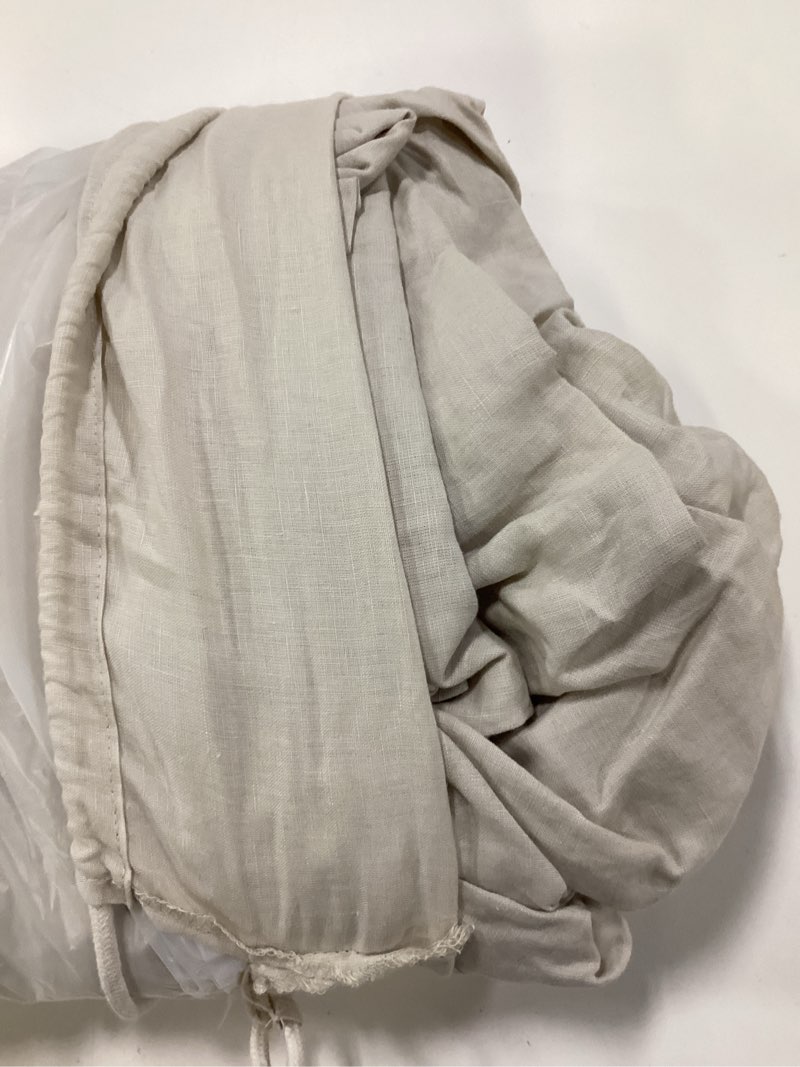Condition photo showing Good Condition for european linen duvet cover set, king/cal king, sand