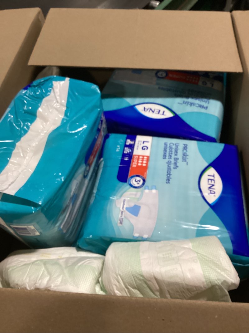Condition photo showing Good Condition for tena proskin incontinence super briefs, adult diapers, super absorbency, bladder leaks control, large, 56 count large 56