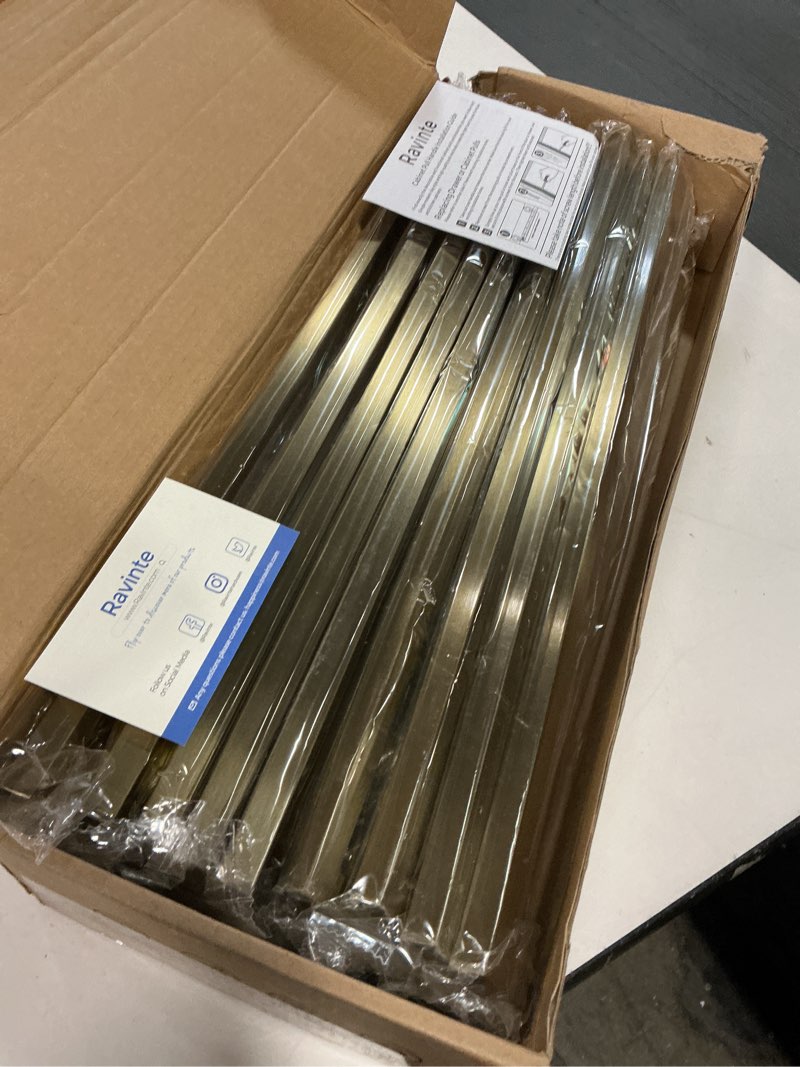 Condition photo showing Good Condition for Ravinte 20 Pack Champagne Bronze Cabinet Handles 18 Inch Hole Center Stainless Steel Kitchen Square Cabinet Pulls for Dresser Drawer Cupboard Handles with Screwdriver 20 18 Inch Hole Center