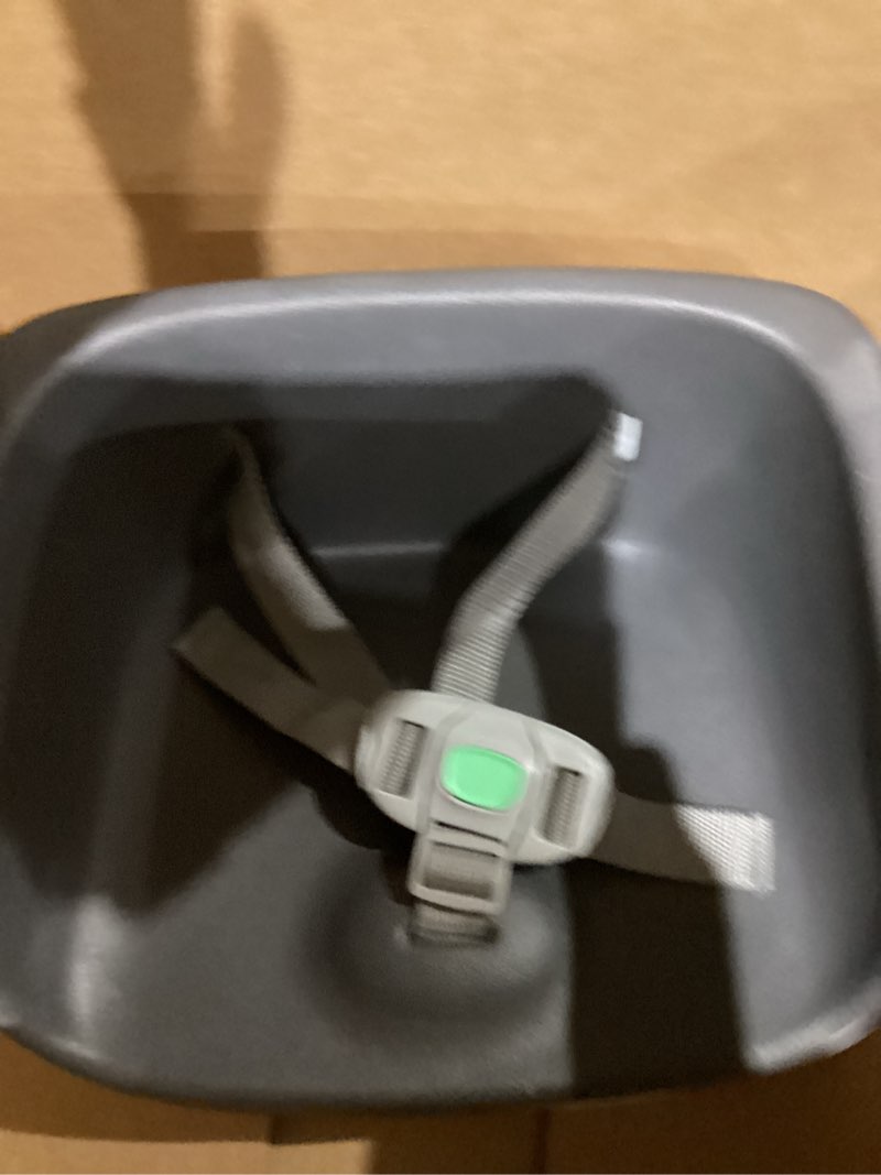 Condition photo showing As Is for Ingenuity SmartClean Toddler Booster Seat for Kitchen Chair – Lightweight for on-the-go, Easy-Clean, 3-Point Harness Strap – Booster Seat for Dining Table, Slate