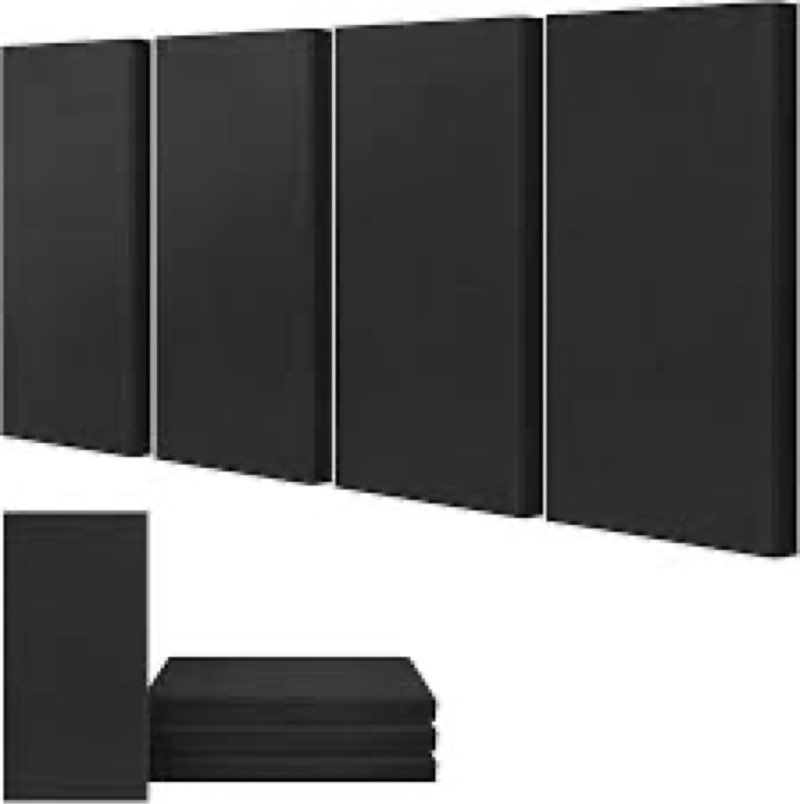 4Pack Fiberglass Acoustic Panels, Self Adhesive Sound Proof Foam Panels for Walls, Sound Dampening P
