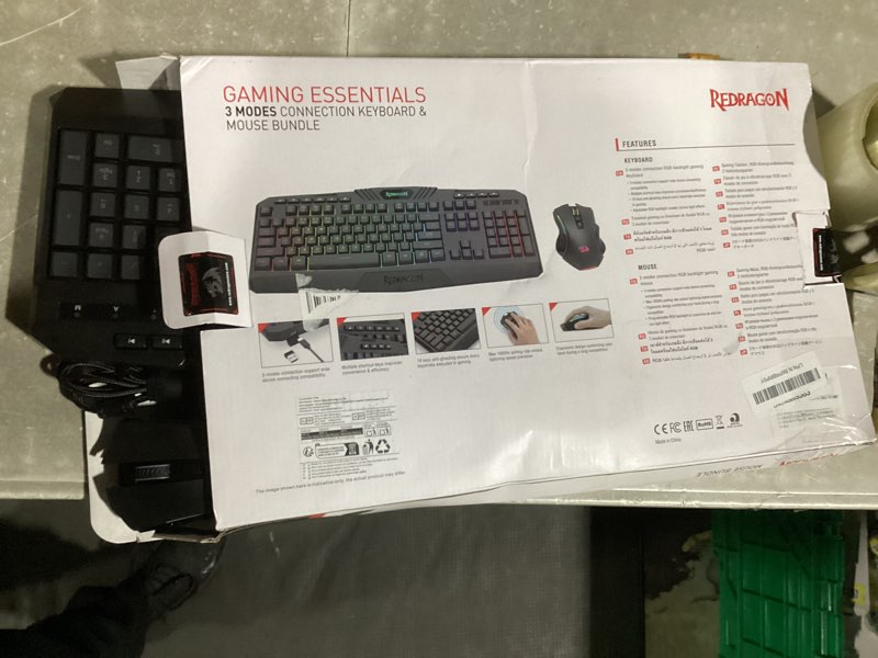 Condition photo showing Good Condition for redragon s101m-ks gaming keyboard and mouse wireless with tri-mode, rgb keyboard and 4800 dpi gaming mouse, 10 independent multimedia keys for wins, pc, computer, wireless s101 ideal for gamer wireless black-new