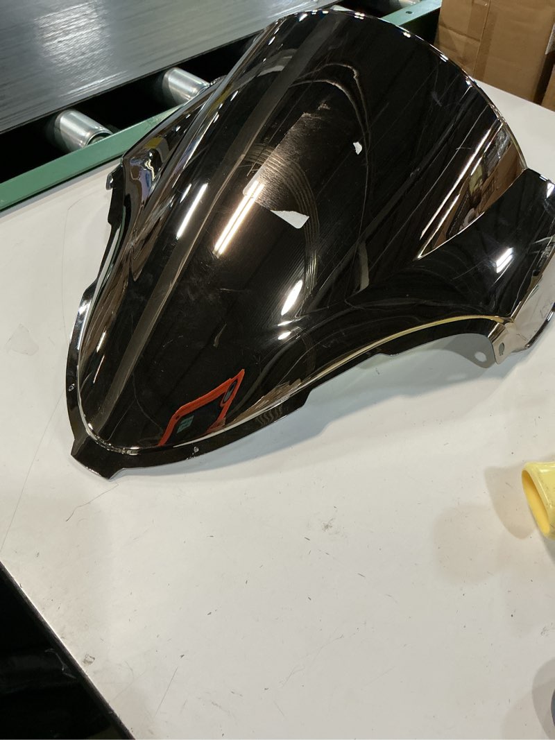 Condition photo showing As Is for windshield windscreen double bubble for hayabusa gsxr1300 1996-2007 1996 1997 1998 1999 2000 2001 2002 2003 2004 2005 2006 2007 (chrome)