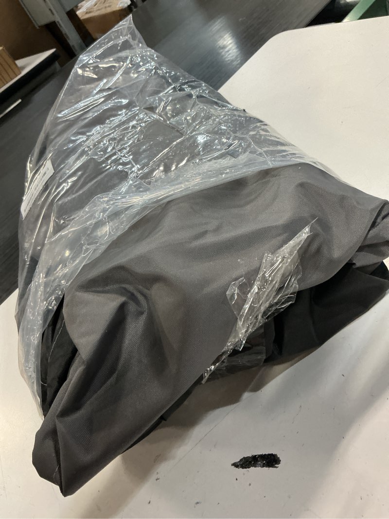 Condition photo showing As Is for yspace riding lawn mower cover, heavy duty 600d waterproof lawn tractor cover, fits up to 54" deck with windproof strap & storage bag for john deere, ego, toro, craftsman, husqvarna, honda and more riding mower