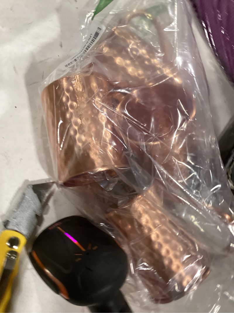 Condition photo showing Good Condition for moscow mule pure copper mugs - set of 4 - handmade of 100% pure copper -hammered finish-riveted handle