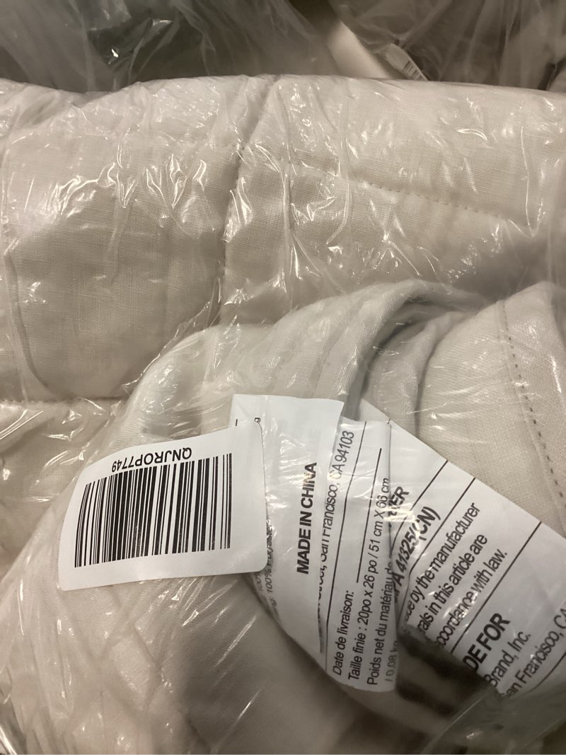 Condition photo showing New/Like New for european linen box quilt set, full/queen, sand