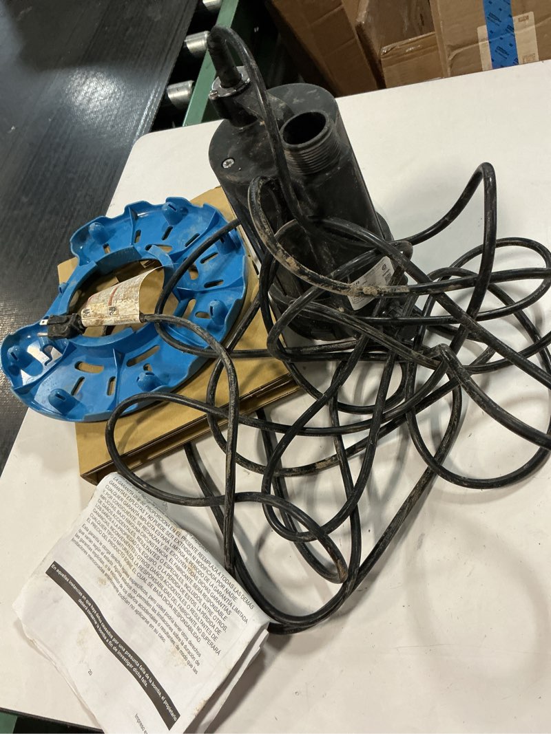 Condition photo showing As Is for star spcp02 1/3 hp automatic on/off swimming pool cover pump  25  power cord  2400 gph fast water removal