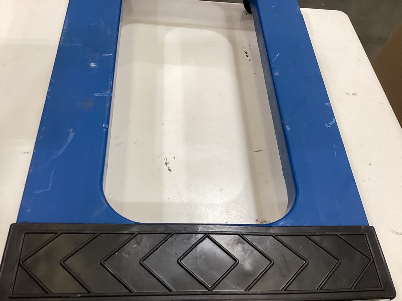 Condition photo showing As Is for 1,000 lbs. capacity poly furniture dolly