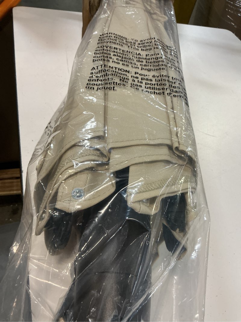 Condition photo showing Good Condition for allen + roth 9-ft aluminum tan slide-tilt market patio umbrella