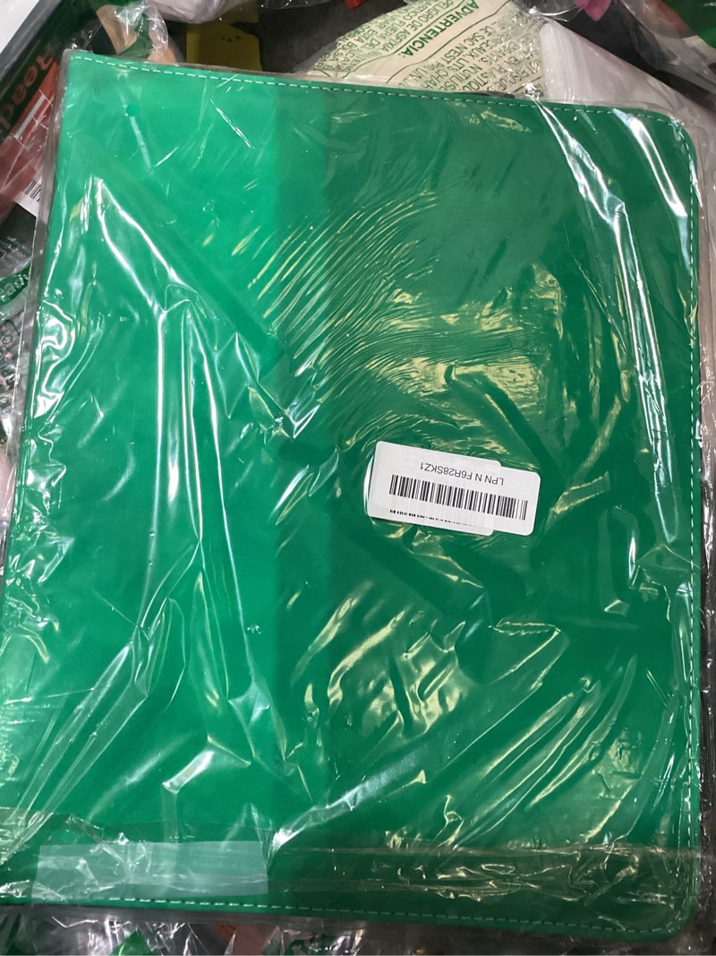 Condition photo showing New/Like New for germun 3 ring 9 pocket zipper card binder, 720 double sided standard pu trading card album folder for tcg & sports cards, not fit top loaders (lake blue) 9 pocket 720 marble texture lake blue