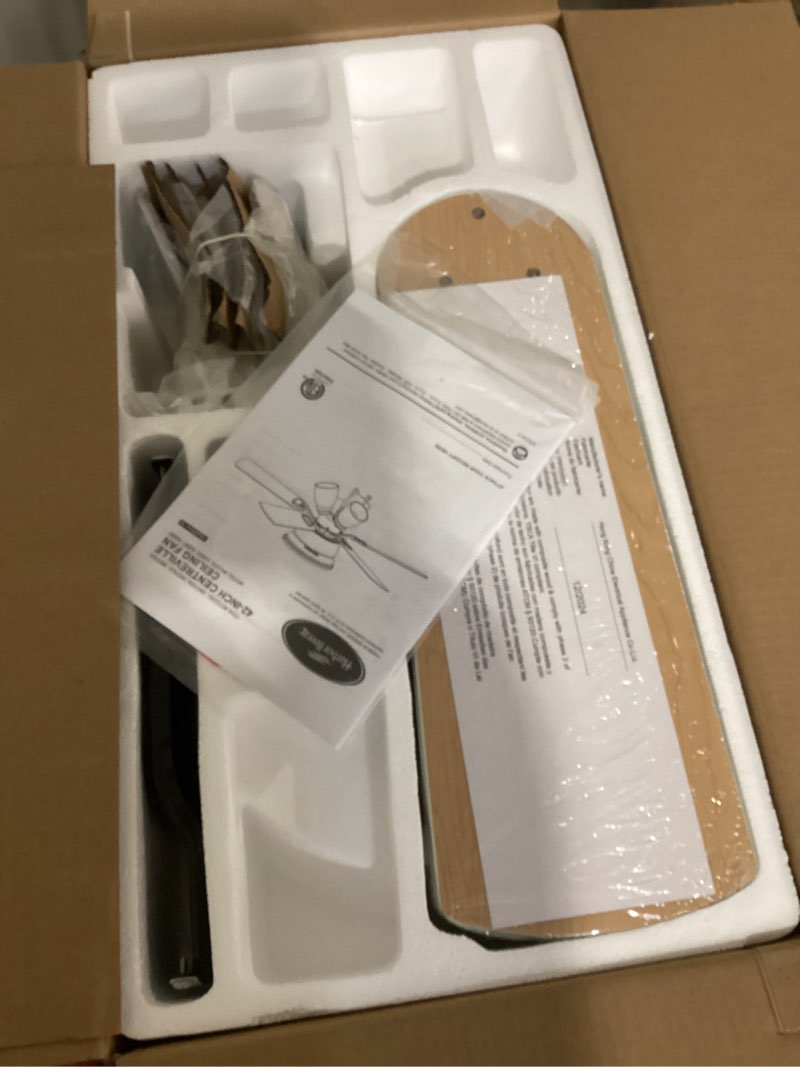 Condition photo showing Good Condition for harbor breeze centreville 42-in white indoor flush mount ceiling fan with light kit - product is brand new - retail packaging maybe opened or damaged