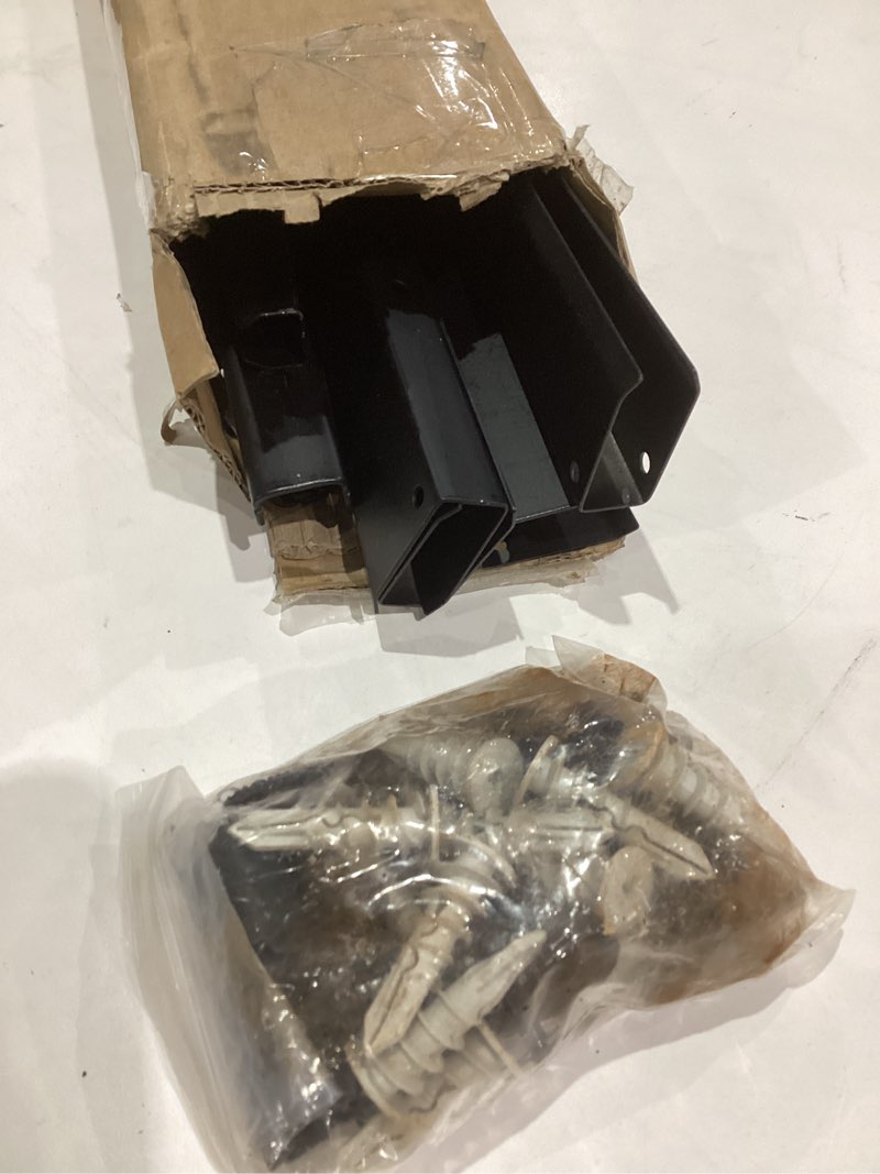 Condition photo showing As Is for Delta Minimalistic Black Shelf Brackets Cycle, Set of 10 Fully Adjustable 12-inch Heavy Duty Shelf Brackets, Holds Up to 480 lbs, Modern Shelf Bracket for Wood Shelves 12" Black 5-Tier Heavy Duty Rack