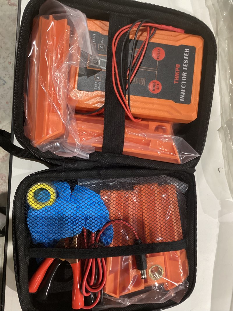 Condition photo showing Good Condition for THIKPO Universal Fuel Injector Tester and Cleaner Tool Kit, DIY Cleaning Tool Kit, 8 Pulse Modes, 4 Wire Dual Channel for 2 Fuel Injectors, 8 Size Cleaning Adapters, 12V/5V Output Power Injector Cleaner Tester Tool Kit