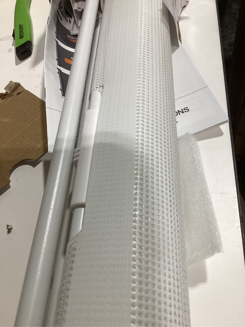 Condition photo showing Good Condition for 24 Inches Tall Retractable Dog Gate for The House, Short Baby Gates to Step Over, Extends up to 55" Wide, Reinforced Mesh Puppy Gate for Doorways, Step Over Pet Gate for Stairs, Indoor/Outdoor (White) White Reinforced 24" Tall x 55" Wide