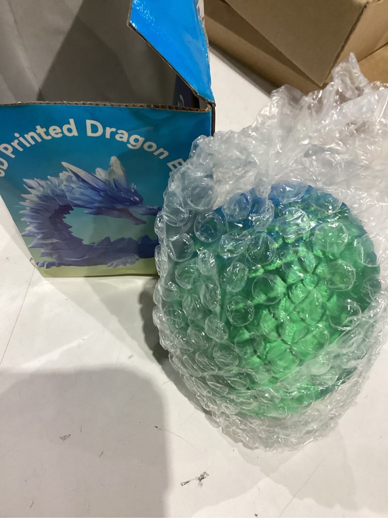 Condition photo showing Good Condition for TBOLINE 12" 3D Printed Dragon Egg, Prefilled Easter Eggs Basket Stuffers, Cool Articulated Easter Dragon Gifts Toys, 3D Printer Animals Fidget Dinosaur Toys for Boys Kids Teen 5-7 4-6 8-12 Laser Green