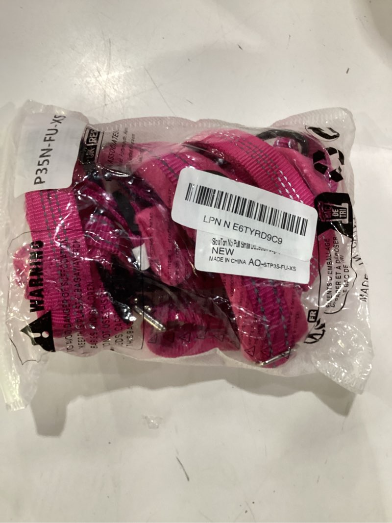 Condition photo showing New/Like New for slowton no pull small dog harness and leash set, puppy soft vest harness neck & chest adjustable, reflective lightweight harness & anti-twist pet lead combo for small medium dogs (fuchsia, xs) x-small a-fuchsia - with front clip
