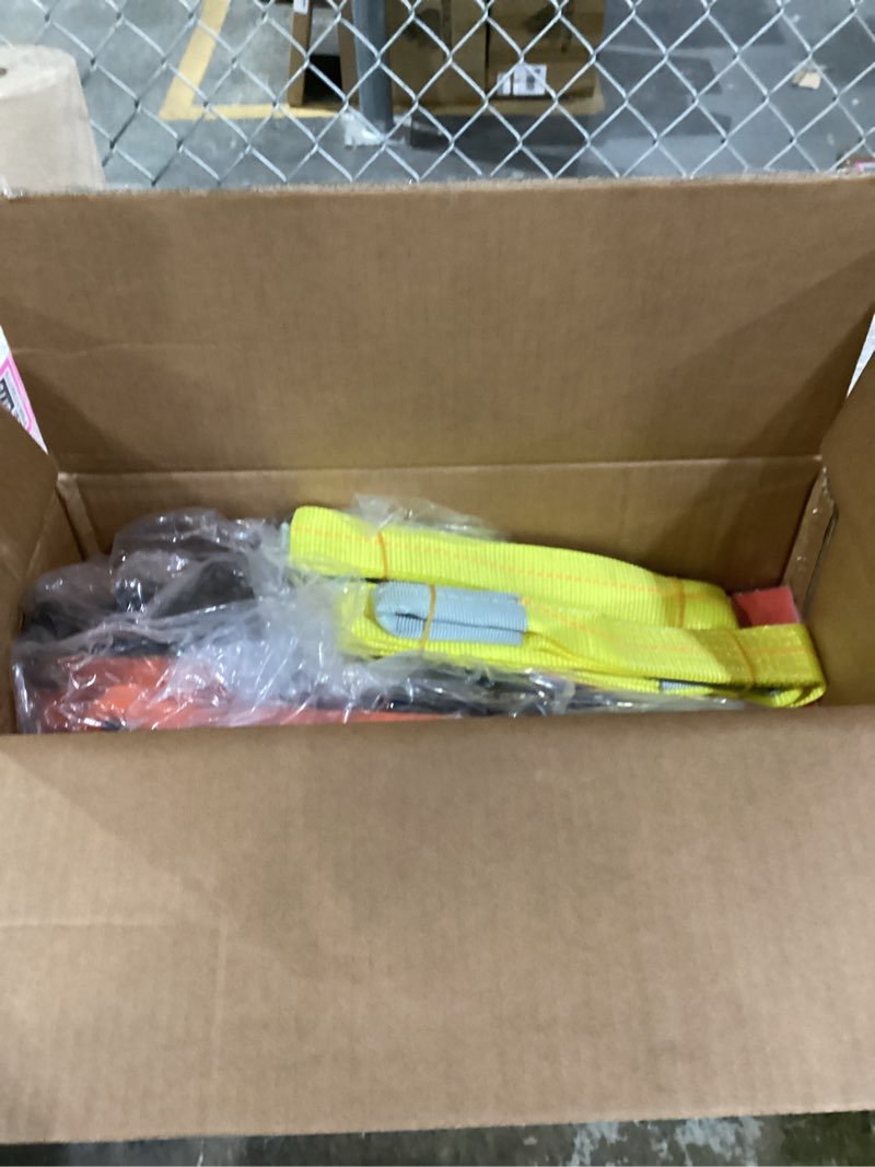 Condition photo showing New/Like New for manual mini lever chain hoist - 1/4 ton 550lbs 5ft, lever bolck chain puller come along winch, alloy steel g80 chain ratchet with 2 duty hooks,portable and smooth, for factory garages and open-air. 550lb 5ft