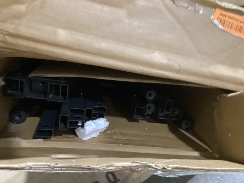 Condition photo showing As Is for Twin Size Metal Platform Bed Frame, Mattress Foundation with Headboard and and Footboard, No Box Spring Needed, Sturdy Steel Slat Support, Non-Slip and Noiseless, Easy to Assemble Walnut Twin