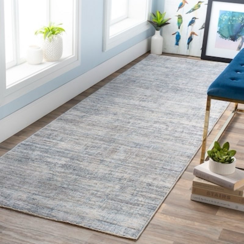 Surya Presidential 3 x 8 (ft) Flatweave Polyester Grey Rectangular Indoor Abstract Industrial Spot Clean Only Pet Friendly Runner rug Item #1550036 | Model #PDT2308-338