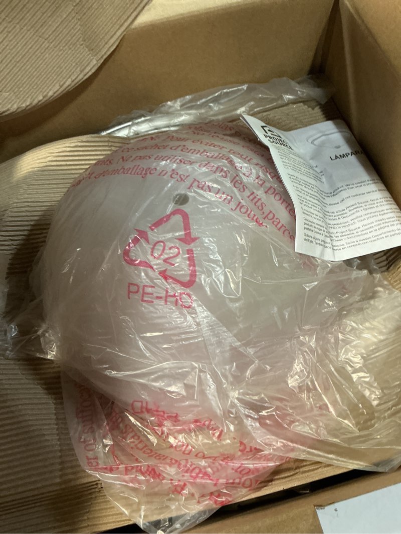 Condition photo showing As Is for Project Source 13-in W Satin Nickel Ceiling Flush Mount Lights 1-Pack