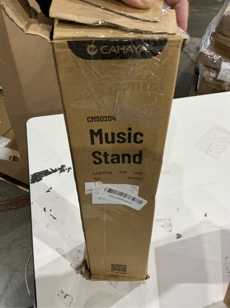 Condition photo showing As Is for cahaya portable sheet music stand: dual use desktop book holder folding lightweight extra stable reinforced with carrying bag and clip for students musicians height adjustable up to 54.3" cms0204 standard version black