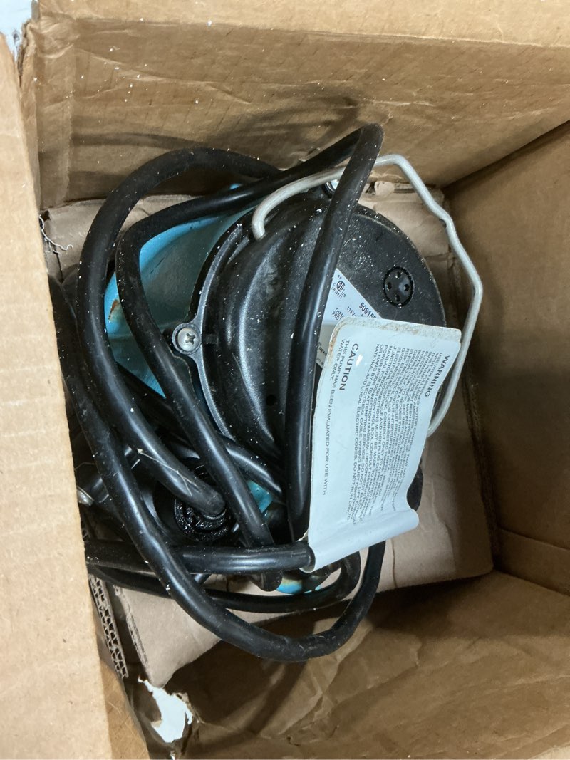 Condition photo showing As Is for Little Giant 6-CIA 115 Volt, 1/3 HP, 2760 GPH Cast Iron Automatic Submersible Sump Pump with Integral Diaphragm Switch for Sump Systems, 10-Ft. Cord, Blue, 506158