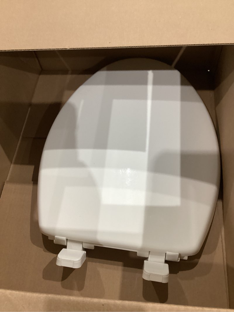 Condition photo showing As Is for little2big toilet seat with built-in toddler potty training seat, slow close, easy to install, made in usa, elongated, white