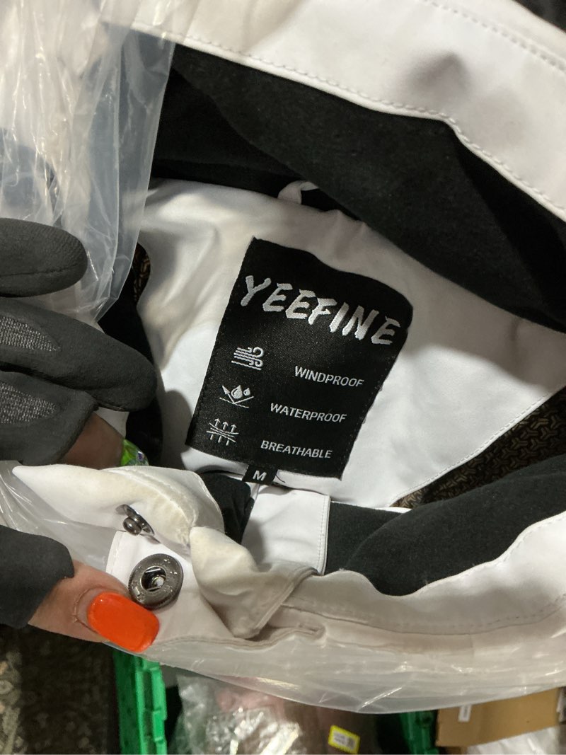 Condition photo showing Good Condition for yeefine men's ski suit two piece insulated snowsuits snow jacket and pants set waterproof winter snowboard suits outdoor white+black medium