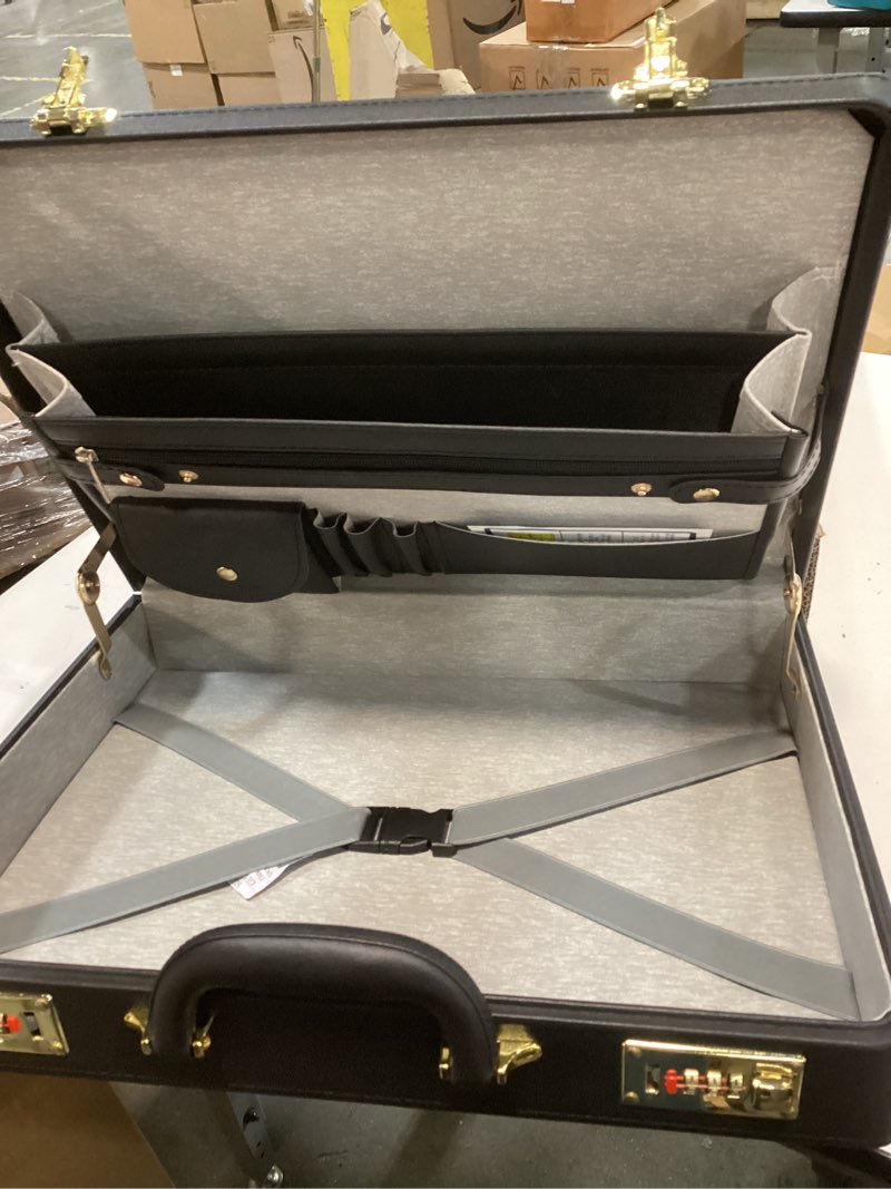 Condition photo showing Good Condition for Briefcases for Men, Anti-Theft Dual Lock Briefcase with 16 Inch Laptop Compartment, Waterproof Faux Leather, Brief Cases Men with Multi File Organizer, Perfect for Office, Travel (Brown) Combination Lock Brown