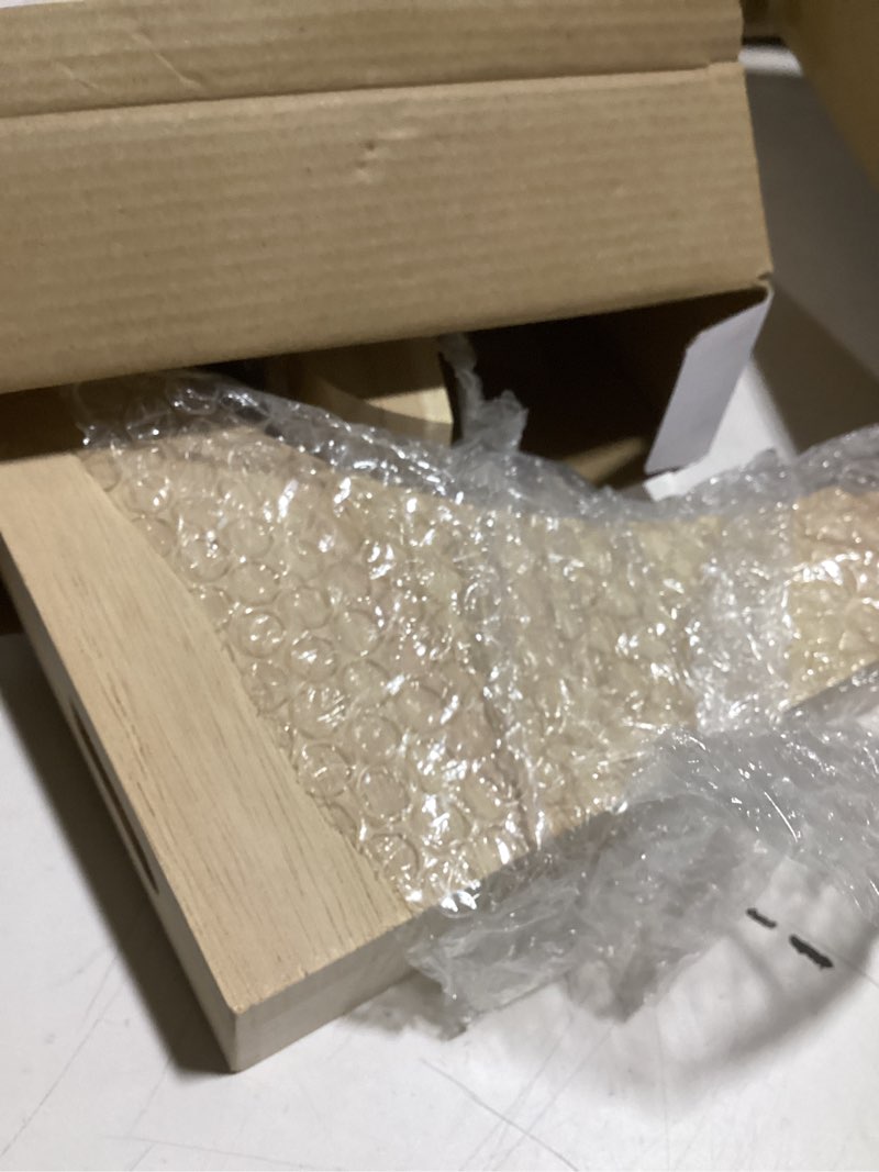 Condition photo showing Good Condition for 2 pcs wood corbel wooden shelf brackets, unfinished paintable bracket with hanging hook for doorway countertop kitchen cabinet book shelves, rubber wood (8 x 8 x 1.75 inches) 2 8 x 8 x 1.75 inches