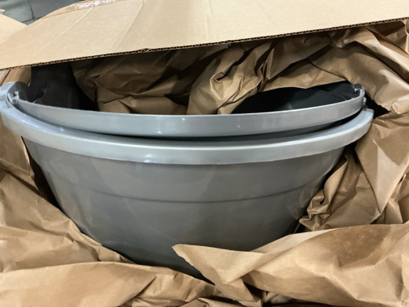 Condition photo showing Good Condition for nature’s miracle hooded flip top litter box for cats, with built-in odor control charcoal filter silver/grey