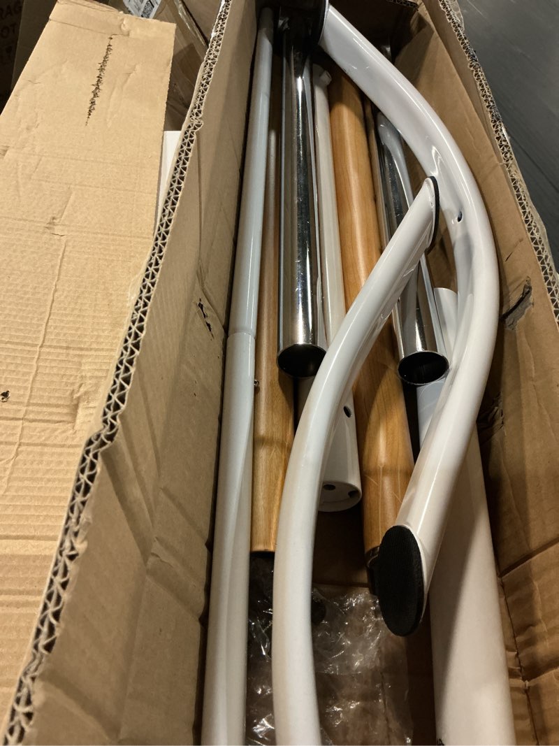 Condition photo showing As Is for new & improved 4 ft steel double ballet barre with carry bag and beginner guide,adjustable&portable ballet barre for home and gym,quality ballet bar anti-wobble,stretching dance bar white steel