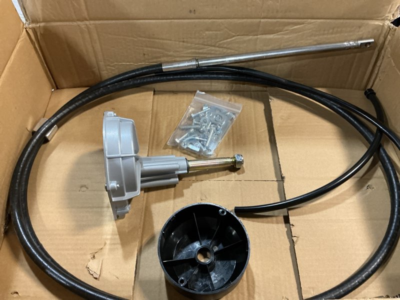 Condition photo showing Good Condition for boats steering system, cable outboard steering kit 3/4" standard tapered shaft, boat steering system for yachts 14ft