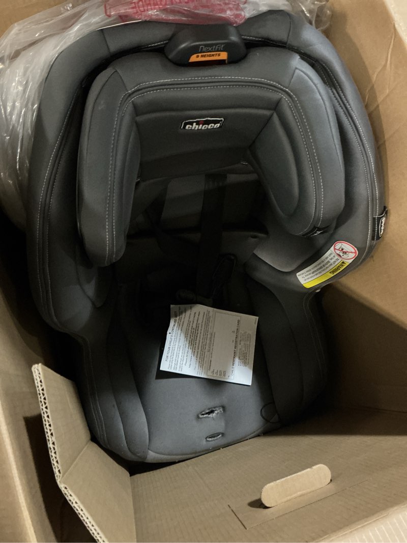 Condition photo showing As Is for Chicco OneFit Max ClearTex All-in-One Car Seat with LeverLock Installation, Slim Design, Convertible Car Seat, Seat for Infants and Children 5-100 lbs | Energy/Black OneFit Max Energy