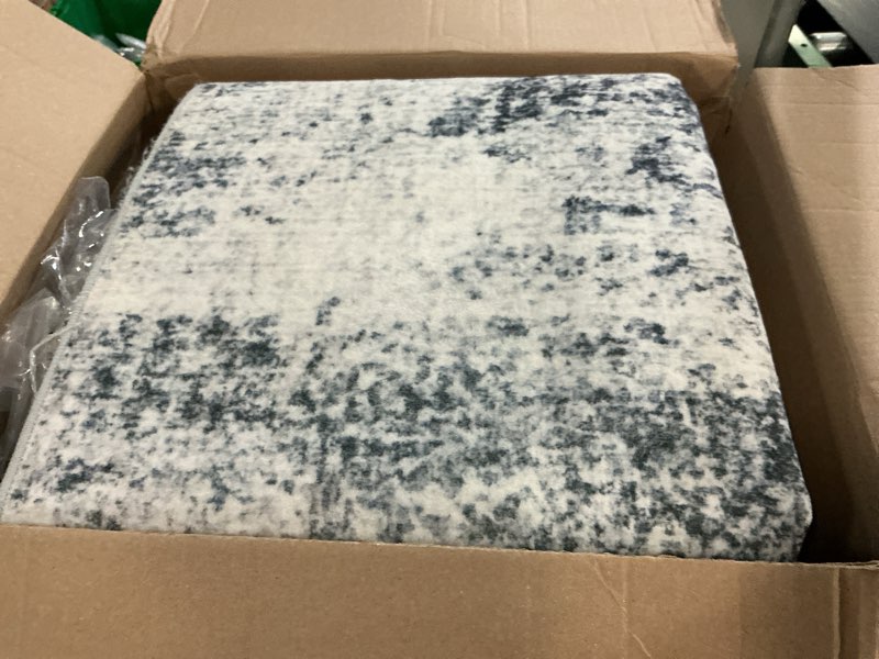 Condition photo showing Good Condition for area rugs 9x12 living room - washable rug modern abstract soft large neutral non-slip carpet indoor floor thin carpets for bedroom dining room farmhouse nursery home office grey blue grey blue 9' x 12' (rectangular)