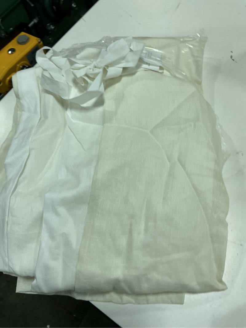 Condition photo showing As Is for european linen grommet curtain - single panel, 48x108, ivory