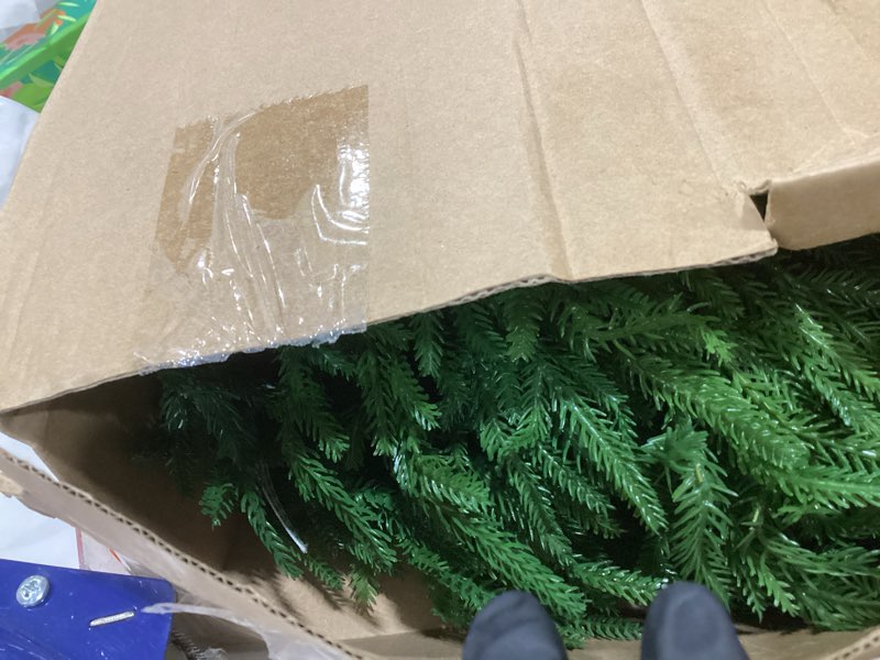 Condition photo showing New/Like New for Jutom 2 Pcs 15 Feet Christmas Norfolk Pine Garland Realistic Artificial Faux Greenery Cedar Garland for Mantle Holiday Indoor Outdoor Fireplace Winter Christmas Decorations 2 15 feet