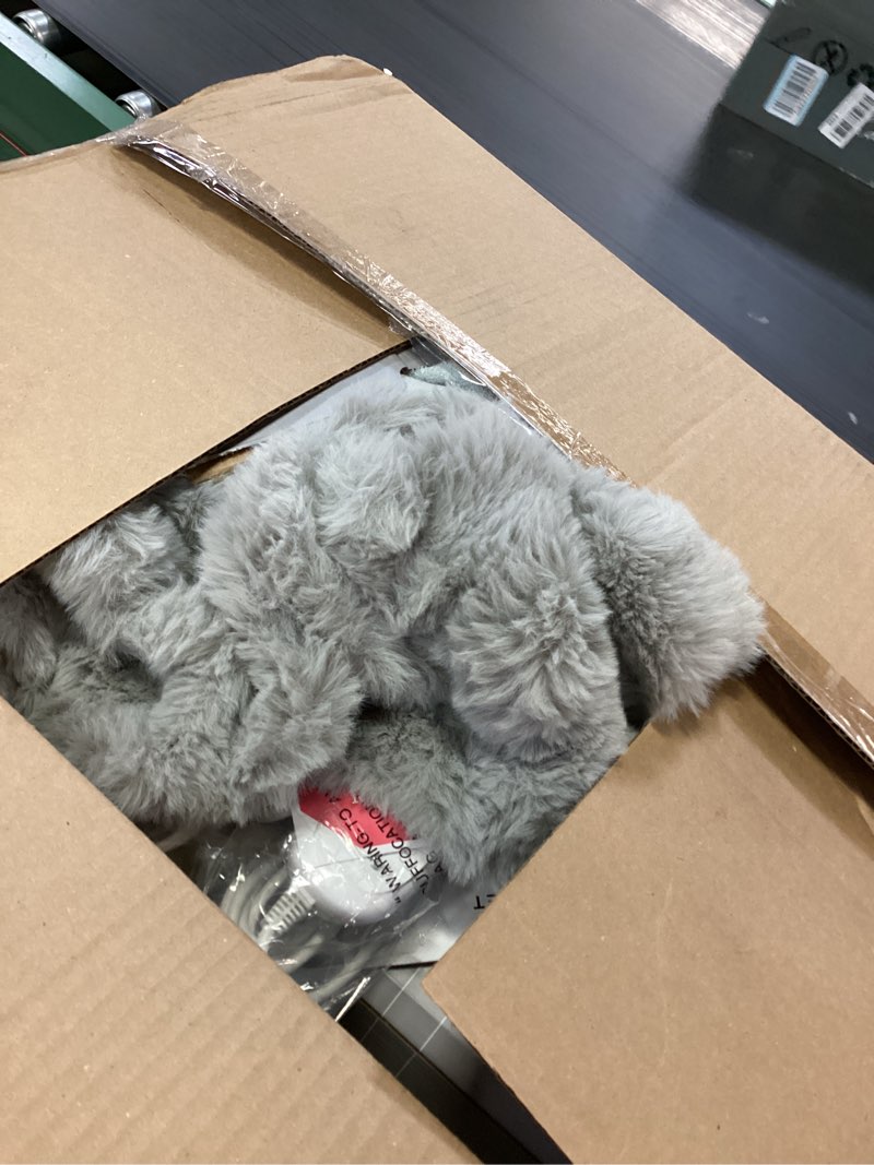 Condition photo showing Good Condition for heated blanket throw with 1/2/4/6/8 hours auto-off 10 heat level, 50'' * 60'' cozy faux rabbit fur bubble electric blanket with overheat protection(light grey) light grey 50''*60''