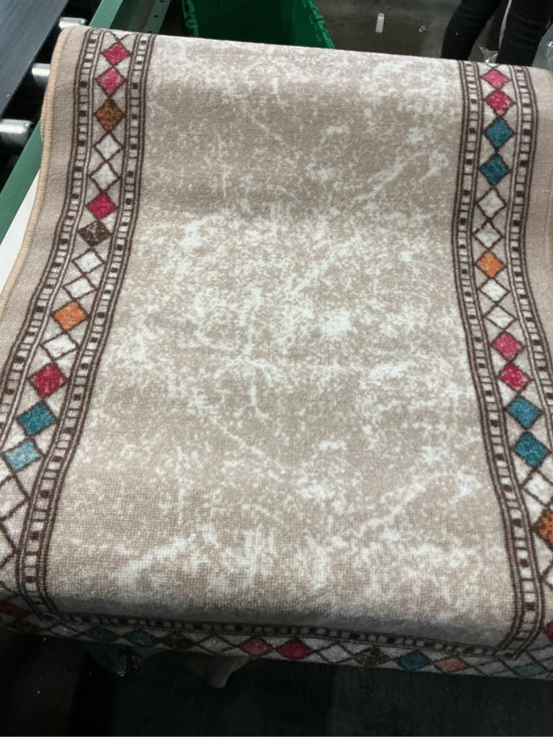 Condition photo showing Good Condition for Antep Rugs Alfombras Modern Bordered 2pc Non-Skid (Non-Slip) Low Profile Pile Rubber Backing Indoor Kitchen Runner Rugs (Beige, 2pc Set) 2pc Set Beige