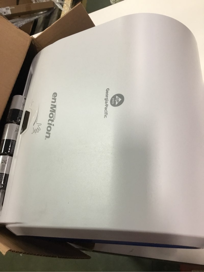 Condition photo showing As Is for ENMOTION® Impulse® 10” 1-ROLL AUTOMATED TOUCHLESS Paper Towel Dispenser by GP PRO (GEORGIA-PACIFIC), Gray, 1 Dispenser