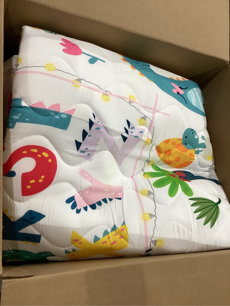 Condition photo showing Good Condition for Baby Play Mat - Thicken 71x59 Inch Soft Foam Crawling Mat for Playpen & Floor, Non-Slip Waterproof Playmats for Infants & Toddlers, Portable Foldable & Machine Washable, Dinosaur & Letters Animals & Letters 71" X 59"