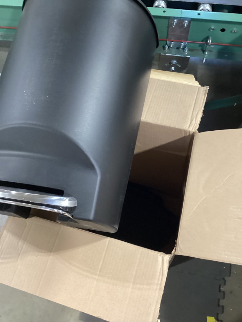 Condition photo showing As Is for simplehuman 13 Gallon Plastic Step On Trash Can  Semi-Round Kitchen Garbage Can  Multiple Colors