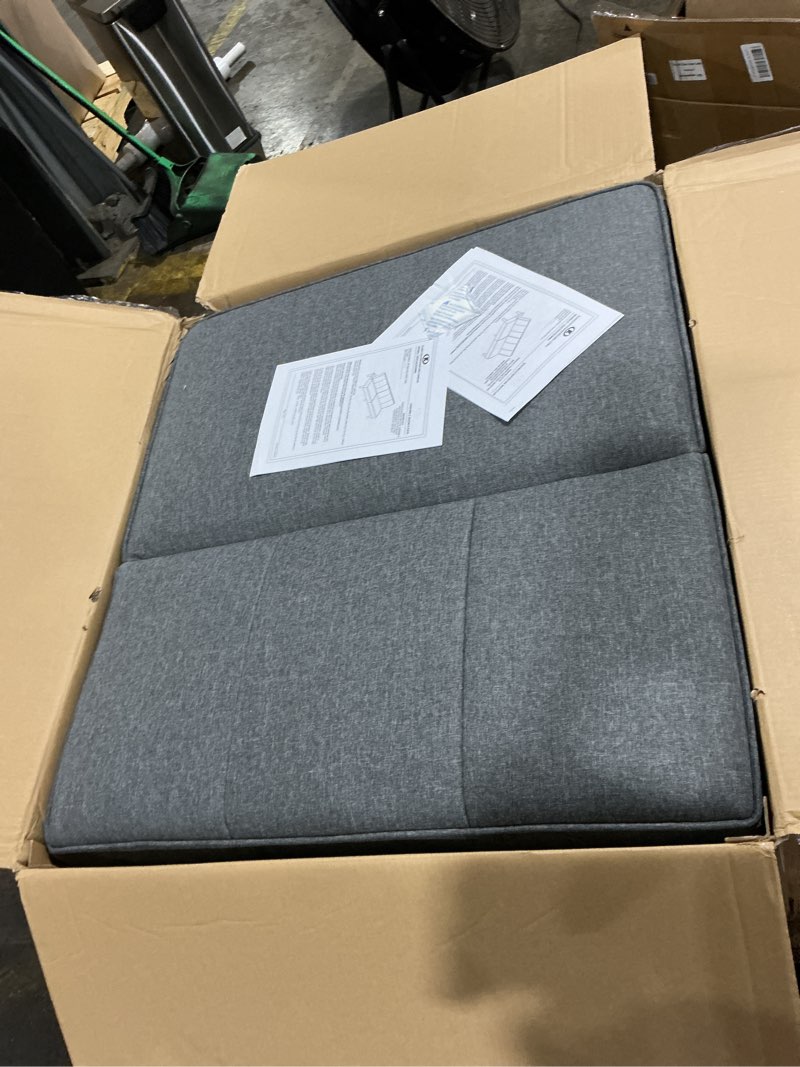 Condition photo showing Good Condition for mainstays 66" studio futon, gray linen upholstery