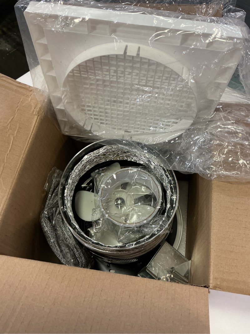 Condition photo showing Good Condition for 512M Bathroom Exhaust Fan, 6 Inch Wall Mounted Kitchen Exhaust Fan with White Grille, 80 CFM 4.0 Sones, 15-Inch Retractable Duct, Garage Fan, Bathroom Fan, Attic Fan